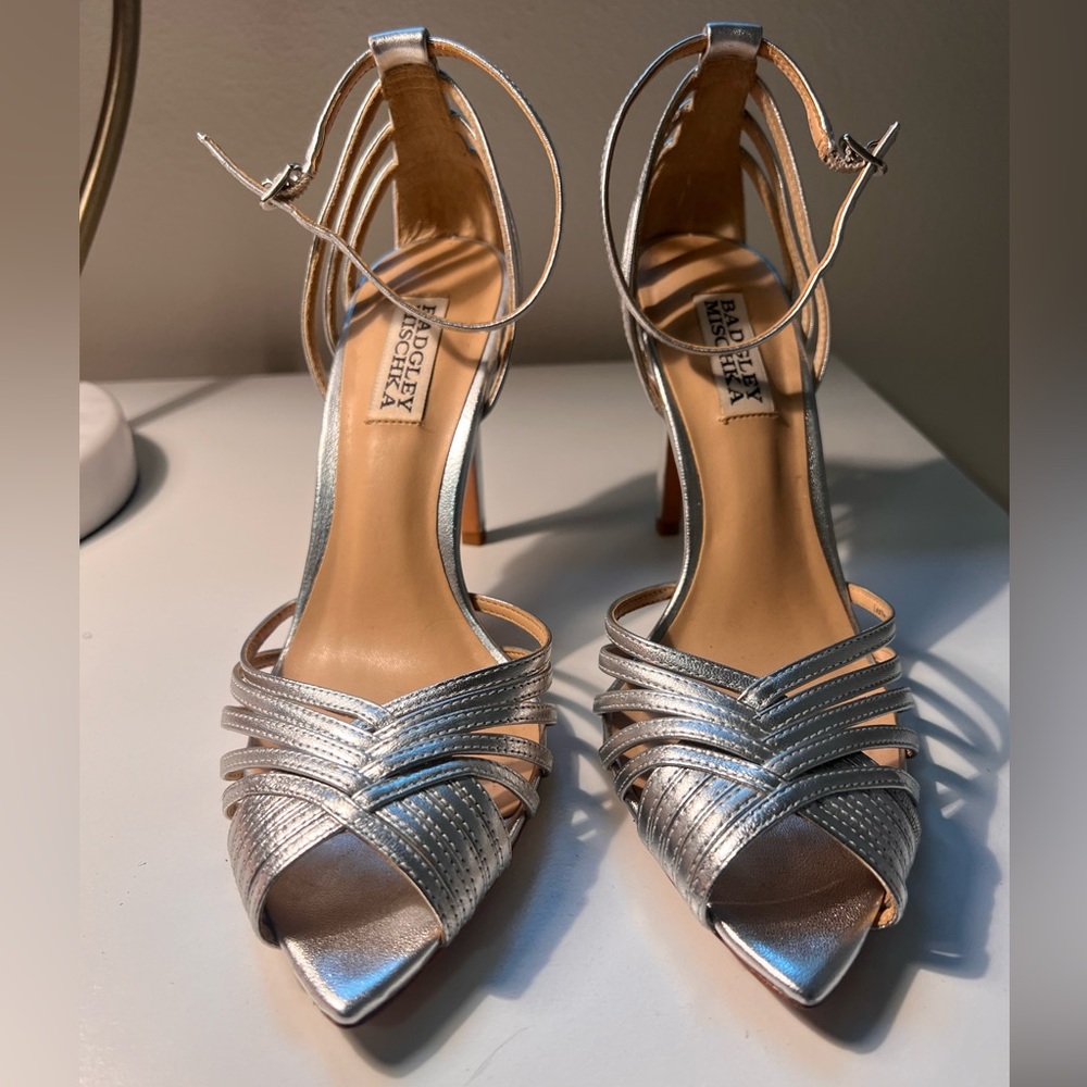 Silver Badgley Mischka heels